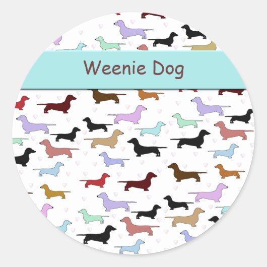 Rond Sticker Dachshund coloré (Devant)