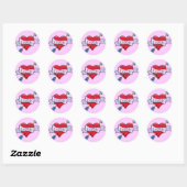 Rond Sticker Daddy Tat Heart (Feuille)