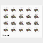 Rond Sticker d'adoption de chats et de chiens mignons e (Feuille)
