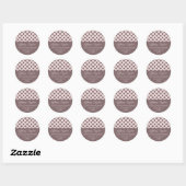 Rond Sticker d'adresse à points Polka (Feuille)