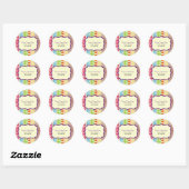 Rond Sticker d'adresse Boho Dots (Feuille)