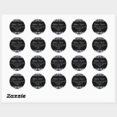 Rond Sticker d'adresse Damask (Feuille)