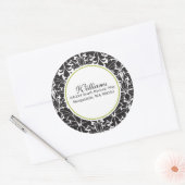 Rond Sticker d'adresse Damask (Enveloppe)