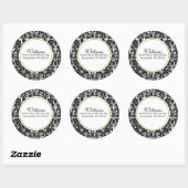 Rond Sticker d'adresse Damask (Feuille)