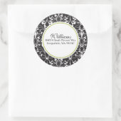 Rond Sticker d'adresse Damask (Sac)
