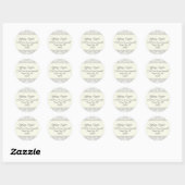 Rond Sticker d'adresse Damask (Feuille)