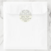 Rond Sticker d'adresse Damask élégant (Sac)