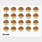 Rond Sticker d'adresse d'automne et d'action de grâces (Feuille)