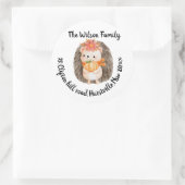 Rond Sticker d'adresse de hérisson mignon (Sac)