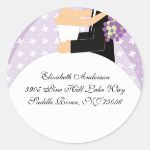 Rond Sticker d'adresse de mariée et de chambre florale