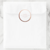 Rond Sticker d'adresse de retour | Bordure or Rose (Sac)