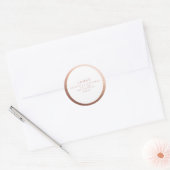 Rond Sticker d'adresse de retour | Bordure or Rose (Enveloppe)