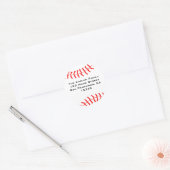 Rond Sticker d'adresse de retour de baseball (Enveloppe)