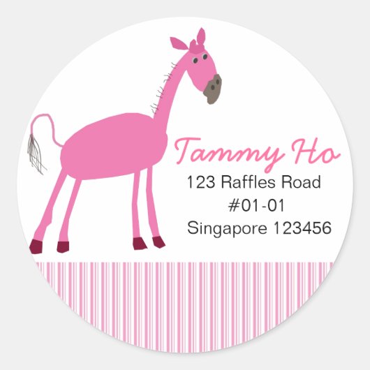 Rond Sticker d'adresse de retour du cheval (Devant)
