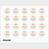 Rond Sticker d'adresse de retour Festive Red Simple Bow (Feuille)