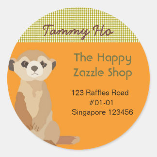 Rond Sticker d'adresse de retour Meerkat