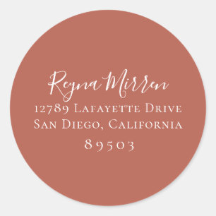 Rond Sticker d'adresse de retour rouille rustique