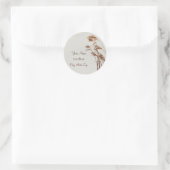 Rond Sticker d'adresse d'herbe de plage (Sac)