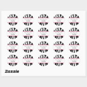 Rond Sticker d'adresse d'impression et rose Zebra (Feuille)
