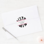 Rond Sticker d'adresse d'impression et rose Zebra (Enveloppe)