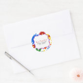 Rond Sticker d'adresse Fleurs vives (Enveloppe)