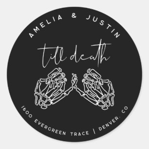 Rond Sticker d'adresse pour Mariage gothique jusqu'à la