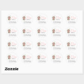 Rond Sticker d'adresse rose (Feuille)