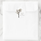 Rond Sticker d'adresse - Silhouette d'arbre nu (Sac)
