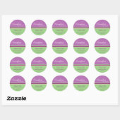 Rond Sticker d'adresse verte et violette (Feuille)