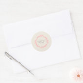 Rond Sticker d'adresse vintage - rose (Enveloppe)