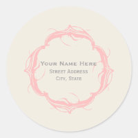 Sticker d'adresse vintage - rose