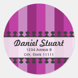 Rond Sticker d'adresse violet des averses brillantes