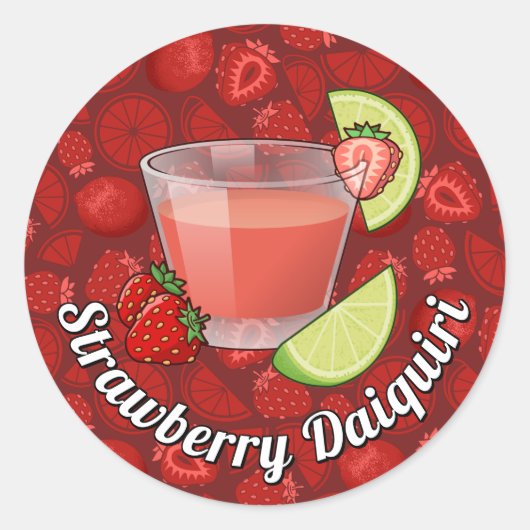 Rond Sticker Daiquiri aux fraises (Devant)