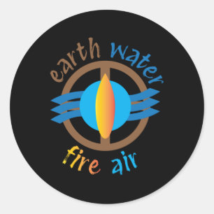 Rond Sticker d'air d'incendie d'eau terrestre