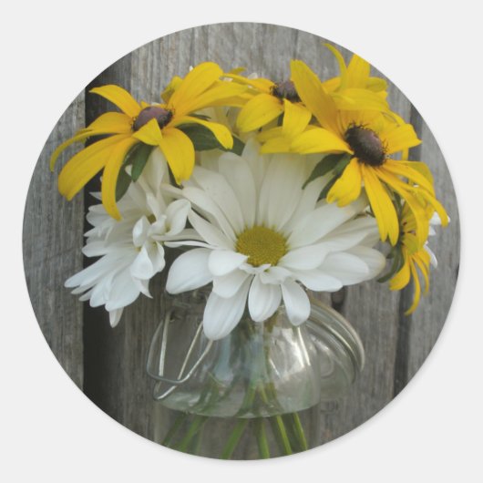 Rond Sticker Daisy & Black Eyed Susans (Devant)