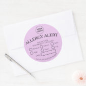 Rond Sticker d'alerte d'allergie aux aliments noirs sim (Enveloppe)