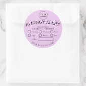 Rond Sticker d'alerte d'allergie aux aliments noirs sim (Sac)