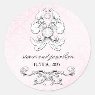 Rond Sticker Damask 311 Rose Diamond Luxe