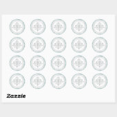 Rond Sticker Damask hiver (Feuille)