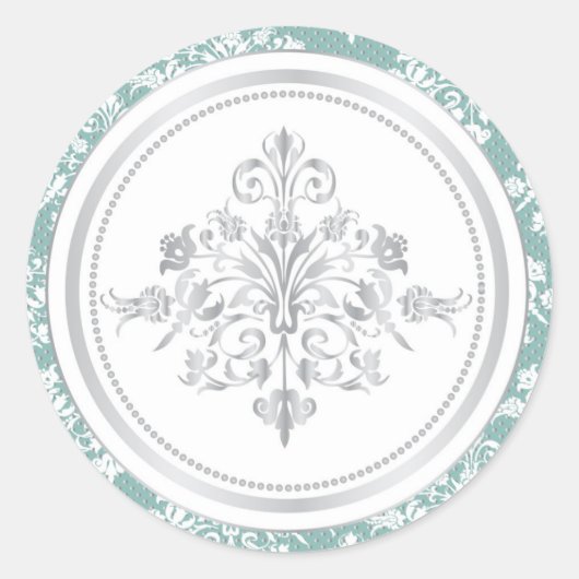 Rond Sticker Damask hiver (Devant)