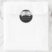 Rond Sticker Damask & Pearl Bow noir & blanc (Sac)