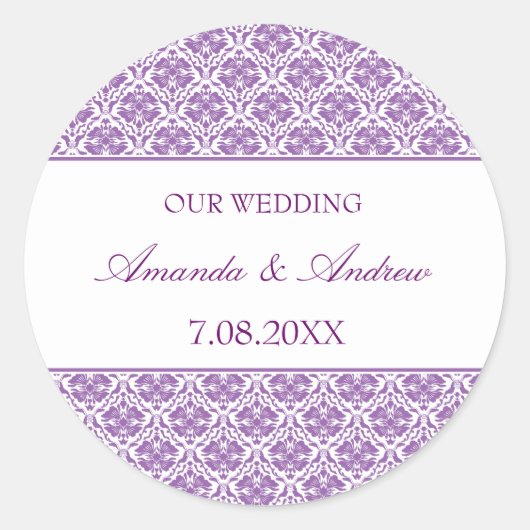 Rond Sticker ~ Damask Stripe 12 (Devant)