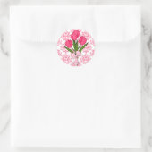 Rond Sticker Damask & Tulips rose (Sac)