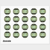 Rond Sticker Damask Vert (Feuille)