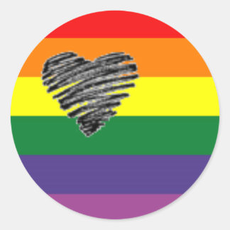 Rond Sticker d'amour arc-en-ciel