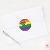 Rond Sticker d'amour arc-en-ciel (Enveloppe)