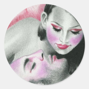 Rond Sticker d'amour d'une sirène