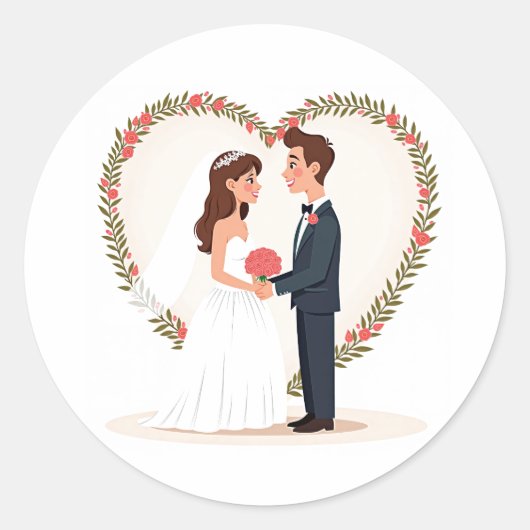 Rond Sticker d'amour mariage (Devant)