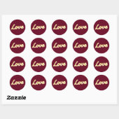 Rond Sticker d'amour Marquee Lights - marsala (Feuille)