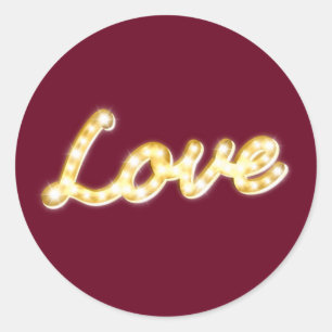 Rond Sticker d'amour Marquee Lights - marsala